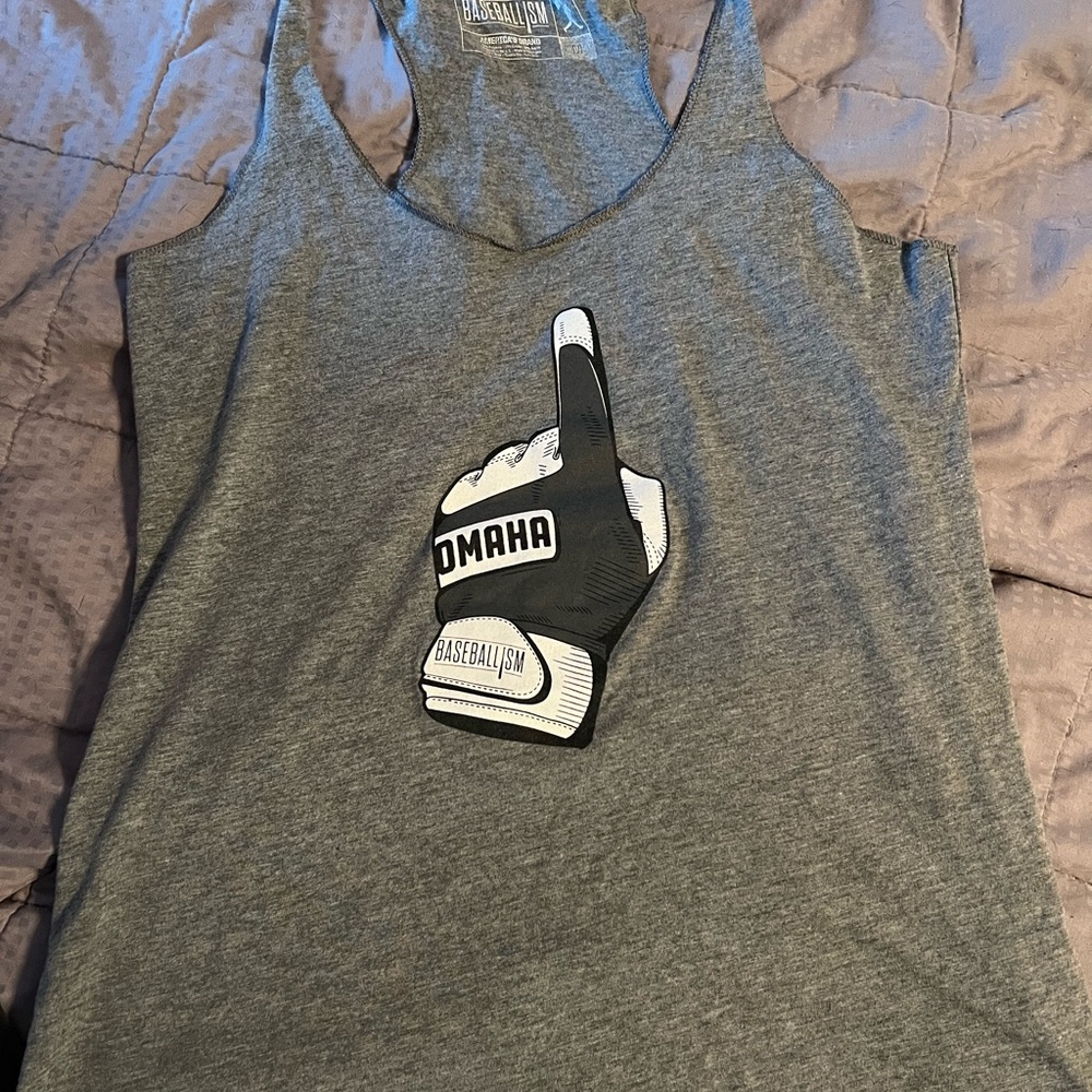 Gray Tank Top with Graphic Design